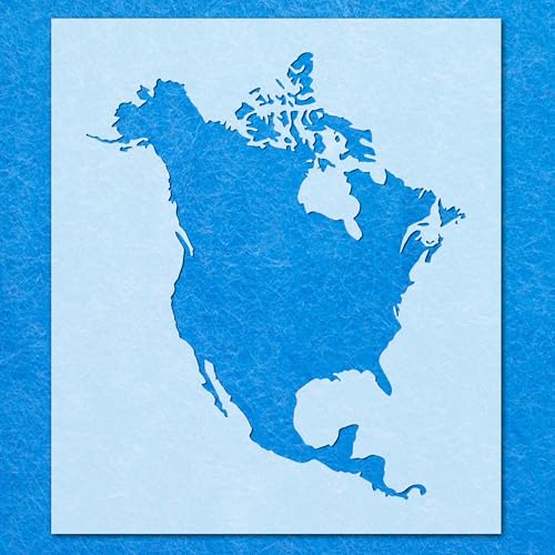 Nordamerika-Schablone, Mylar-Airbrush-Gemälde, Wandkunst Nordamerika-Schablone, Mylar-Airbrush-Gemälde, Wandkunst von LAZER NINJA