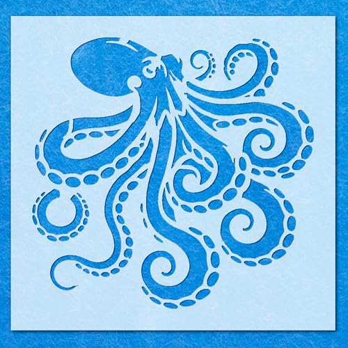 Octopus Schablone Meerestier-Schablone, Mylar, Airbrush-Malerei, Wandkunst, Handwerk von LAZER NINJA