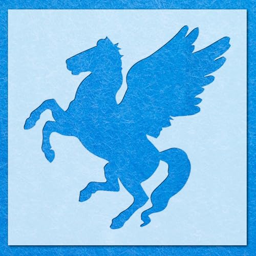 Pegasus Schablone Pferd Mythische Schablone: Mylar-Airbrush-Wandkunst, Malerei, Basteln, DIY-A4-Schablone, Designgröße (170 mm, 175 mm) von LAZER NINJA