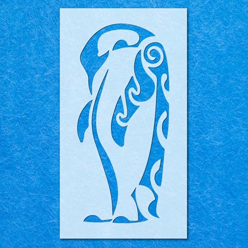 Pinguin-Schablone: Mylar-Airbrush-Wandkunst, Malerei, Basteln, 3–190 Mikron, DIY-A1-Schablone, Designgröße (780 mm, 360 mm) von LAZER NINJA
