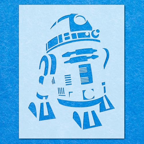 R2D2 Starwars-Schablone: Mylar-Airbrush-Wandkunst, Malerei, Handwerk, 190 Mikron, A6-Schablone, Designgröße (85 mm, 65 mm) von LAZER NINJA