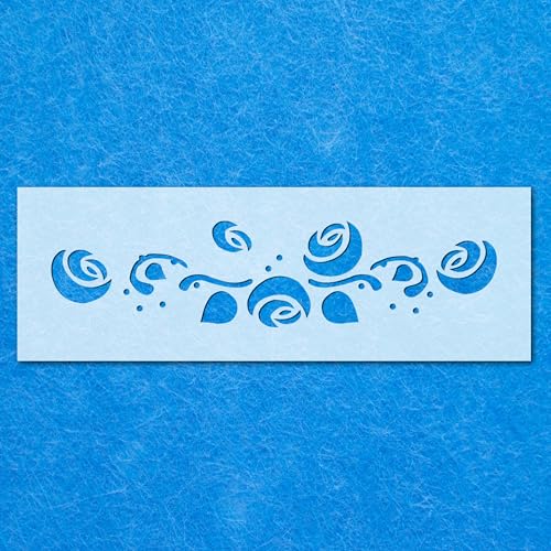 Rosen-Blumen-Trennschablone: Mylar-Airbrush-Wandkunst, Malerei, Basteln, A3-Schablone, Designgröße (380 x 91 mm) von LAZER NINJA