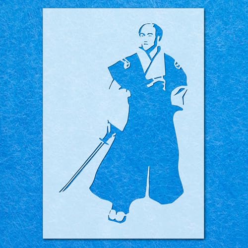 Samurai-Schablone, Mylar-Airbrush-Malerei, Wandkunst, Handwerk Samurai-Schablone, Mylar-Airbrush-Malerei, Wandkunst, Handwerk von LAZER NINJA