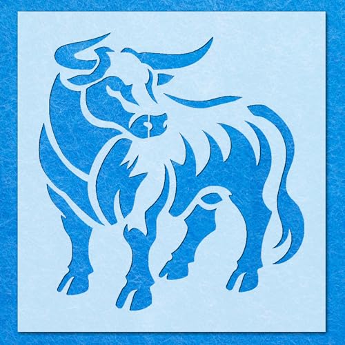 Schablone "Angry Bull Farm Animal 2", Mylar-Airbrush-Malerei, Wandkunst, Handwerk von LAZER NINJA