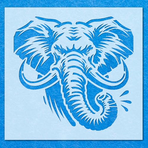 Schablone "Angry Elephant", Safari-Schablone, Mylar-Airbrush-Malerei, Wandkunst, Handwerk Schablone "Angry Elephant", Safari-Schablone, Mylar-Airbrush-Malerei, Wandkunst, Handwerk von LAZER NINJA
