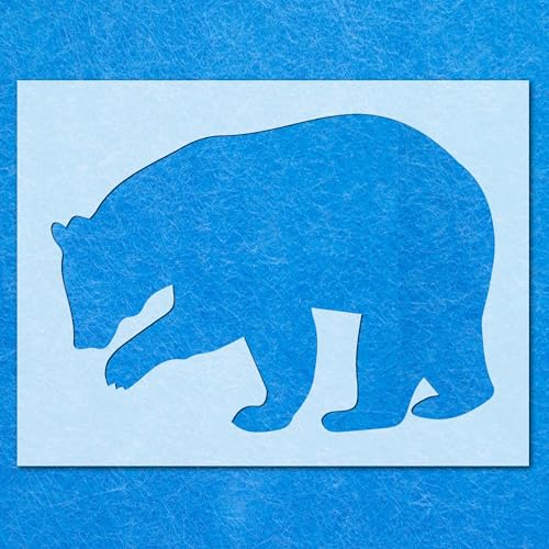 Schablone Bär, Wildwald, Säugetier: Mylar-Airbrush-Wandkunst, Malerei, Basteln, DIY-A2-Schablone, Designgröße (380 mm, 530 mm) von LAZER NINJA