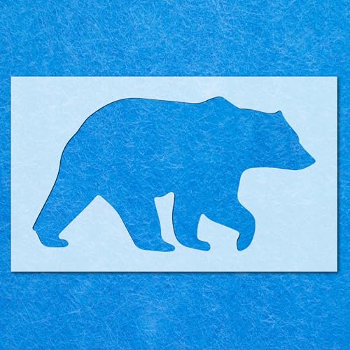 Schablone Bär, Wildwald, Säugetier: Mylar-Airbrush-Wandkunst, Malerei, Basteln, DIY-A4-Schablone, Designgröße (140 mm, 255 mm) von LAZER NINJA