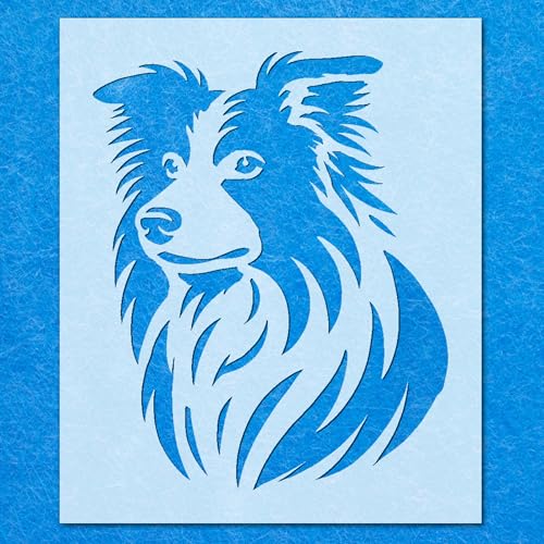 Schablone Border Collie Hund, Mylar, Airbrush, Malerei, Wandkunst, Handwerk von LAZER NINJA