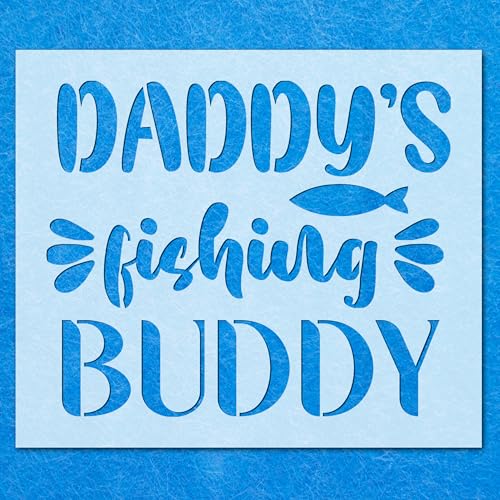 Schablone "Daddy's Fishing Buddy", Mylar, Airbrush-Malerei, Wandkunst, Handwerk von LAZER NINJA