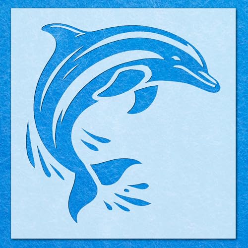 Schablone Delfin, Meerestiere, Mylar, Airbrush, Malerei, Wandkunst, Handwerk von LAZER NINJA