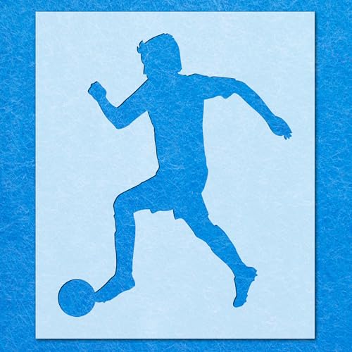 Schablone "Fußballspieler-Silhouette" 02, Mylar-Airbrush-Malerei, Wandkunst, Handwerk von LAZER NINJA