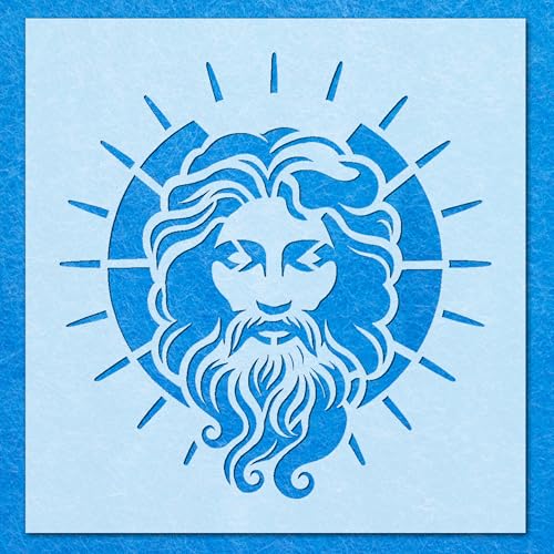 Schablone "God Sun", Mylar-Airbrush-Wandkunst, Malerei, Basteln, 190 Mikron, DIY-A1-Schablone, Designgröße (572 x 554 mm) von LAZER NINJA