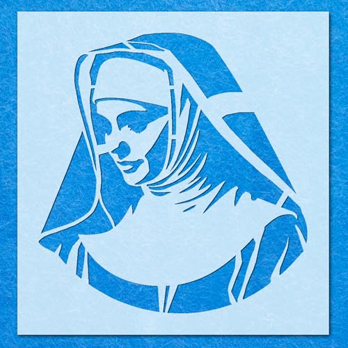 Schablone Heilige Nonne, Mylar, Airbrush-Malerei, Wandkunst, Handwerk von LAZER NINJA