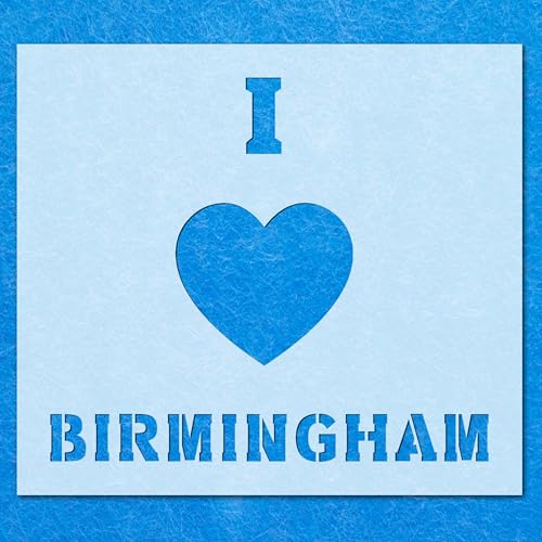 Schablone "I Love Birmingham", Mylar-Airbrush-Malerei, Wandkunst, Handwerk von LAZER NINJA