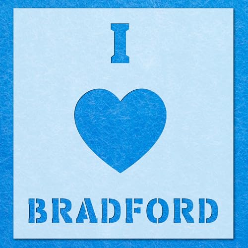 Schablone "I Love Bradford", Mylar-Airbrush-Malerei, Wandkunst, Handwerk von LAZER NINJA