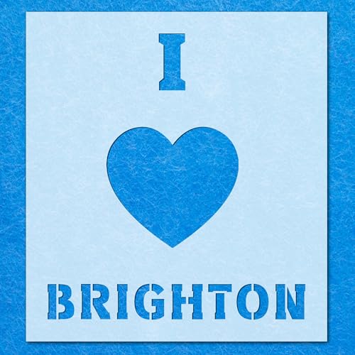 Schablone "I Love Brighton", Mylar-Airbrush-Malerei, Wandkunst, Handwerk von LAZER NINJA