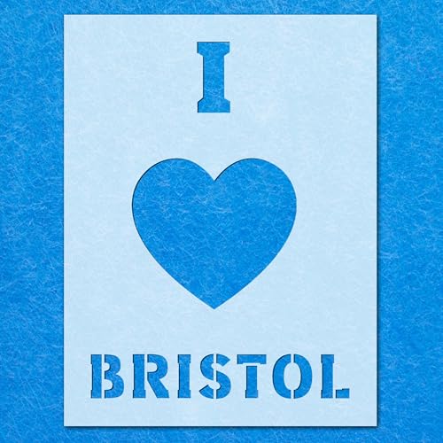 Schablone "I Love Bristol", Mylar-Airbrush-Malerei, Wandkunst, Handwerk Schablone "I Love Bristol", Mylar-Airbrush-Malerei, Wandkunst, Handwerk von LAZER NINJA