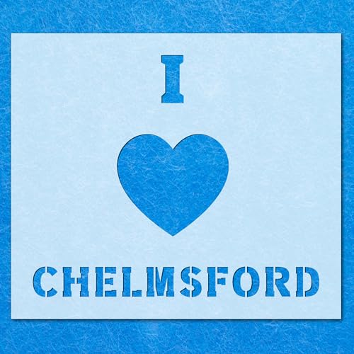 Schablone "I Love Chelmsford", Mylar-Airbrush-Malerei, Wandkunst, Handwerk von LAZER NINJA