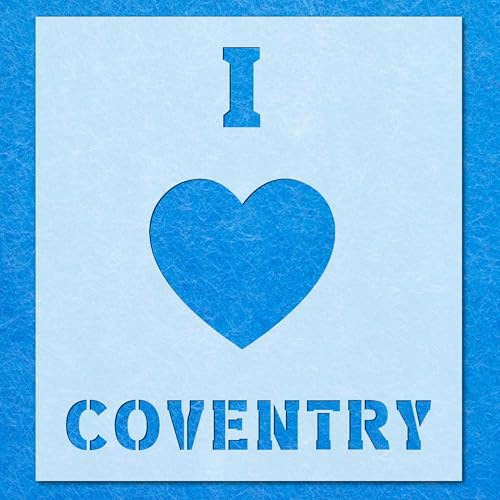 Schablone "I Love Coventry", Mylar-Airbrush-Malerei, Wandkunst, Handwerk von LAZER NINJA