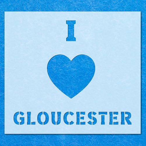 Schablone "I Love Gloucester", Mylar-Airbrush-Malerei, Wandkunst, Handwerk von LAZER NINJA