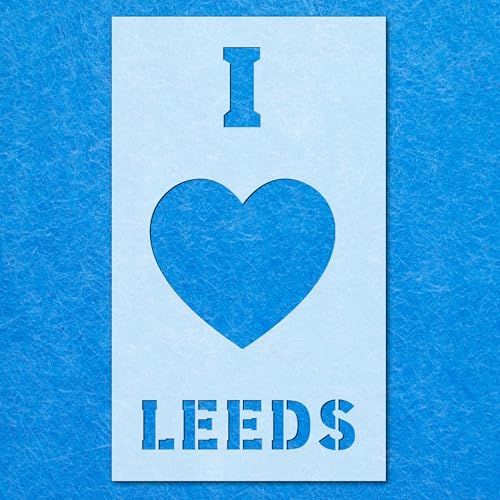Schablone "I Love Leeds", Mylar-Airbrush-Malerei, Wandkunst, Handwerk von LAZER NINJA