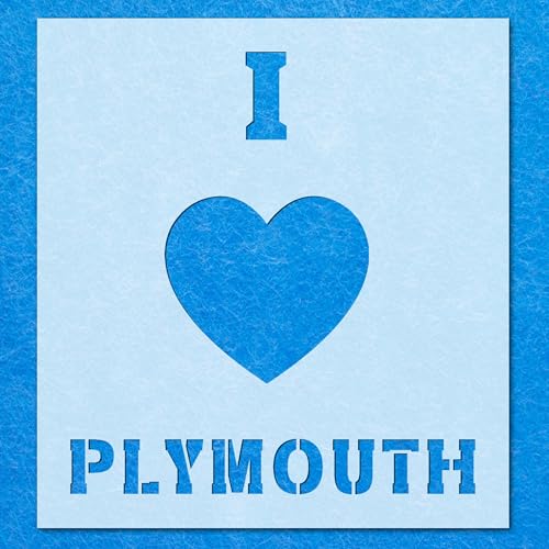 Schablone "I Love Plymouth", Mylar-Airbrush-Malerei, Wandkunst, Handwerk Schablone "I Love Plymouth", Mylar-Airbrush-Malerei, Wandkunst, Handwerk von LAZER NINJA