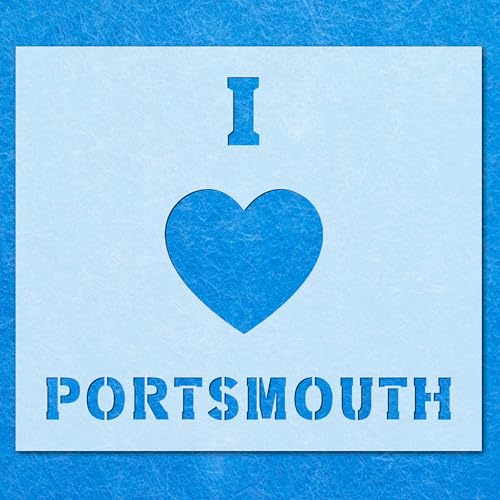 Schablone "I Love Portsmouth", Mylar-Airbrush-Malerei, Wandkunst, Handwerk von LAZER NINJA