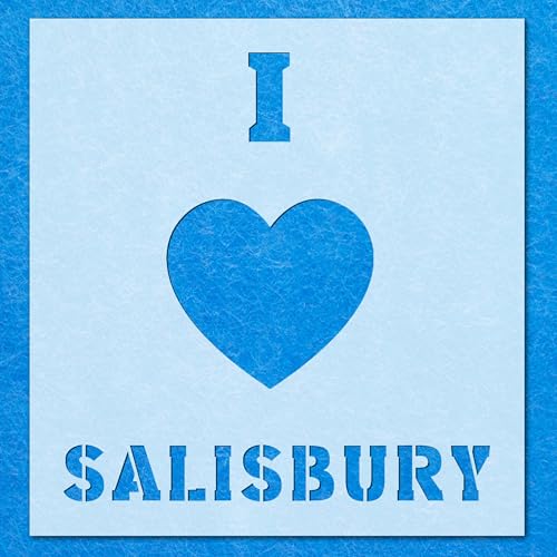 Schablone "I Love Salisbury", Mylar-Airbrush-Malerei, Wandkunst, Handwerk von LAZER NINJA