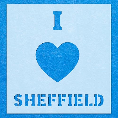 Schablone "I Love Sheffield", Mylar-Airbrush-Malerei, Wandkunst, Handwerk Schablone "I Love Sheffield", Mylar-Airbrush-Malerei, Wandkunst, Handwerk von LAZER NINJA