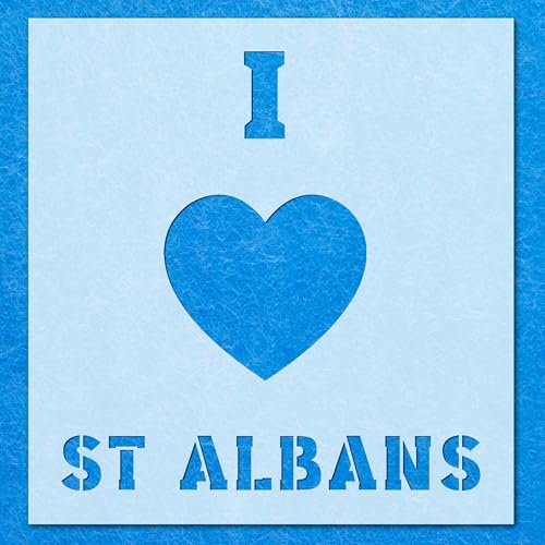Schablone "I Love St Albans", Mylar, Airbrush-Malerei, Wandkunst, Handwerk von LAZER NINJA