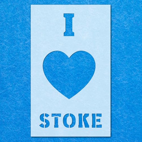 Schablone "I Love Stoke", Mylar-Airbrush-Malerei, Wandkunst, Handwerk von LAZER NINJA
