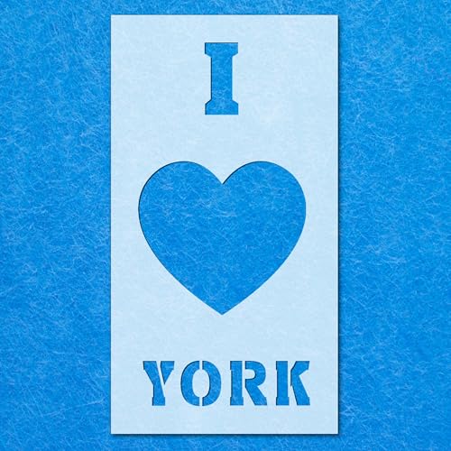 Schablone "I Love York", Mylar-Airbrush-Malerei, Wandkunst, Handwerk von LAZER NINJA