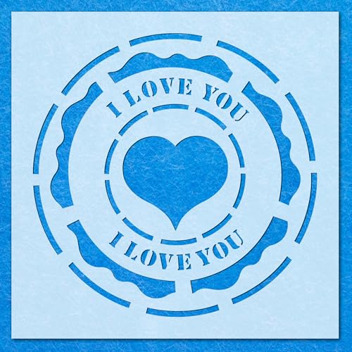 Schablone "I Love You", Herz-Kreis, Mylar, Airbrush, Malerei, Wandkunst, Handwerk von LAZER NINJA