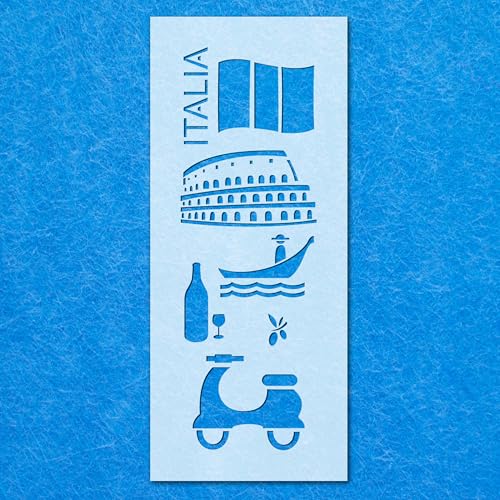 Schablone "Italy Italia", Mylar, Airbrush, Malerei, Wandkunst, Handwerk von LAZER NINJA