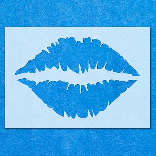 Schablone Lippen Mund Schablone: Mylar Airbrush Wandkunst Malerei Handwerk - 190 Mikron | DIY-A4 Schablone - Designgröße (257 x 167 mm) von LAZER NINJA