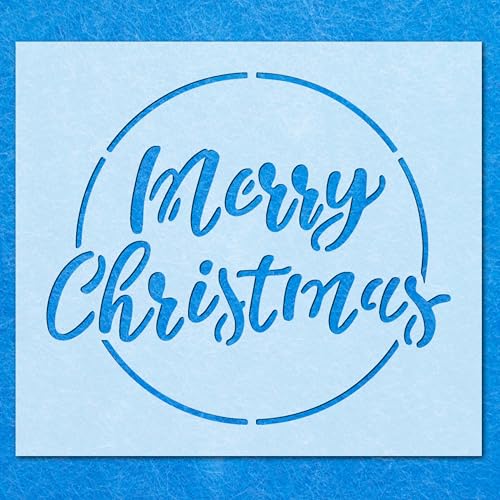 Schablone "Merry Christmas", Mylar-Airbrush-Malerei, Wandkunst von LAZER NINJA