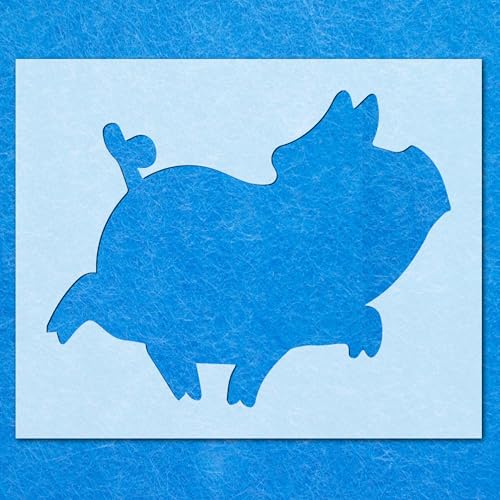 Schablone "Pig Farm", Mylar-Airbrush-Wandkunst, Malerei, Basteln, 190 Mikron, A6-Schablone, Designgröße (65 mm, 80 mm) von LAZER NINJA