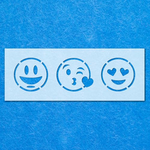 Schablone "Smile Love Kiss Emojis", Mylar, Airbrush-Malerei, Wandkunst, Handwerk von LAZER NINJA