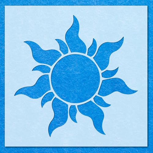 Schablone "Sun Shine", heißer Himmel, sonnig, Mylar-Airbrush-Wandkunst, Malerei, Basteln, 4-A2-Schablone, Designgröße (385 mm, 380 mm) von LAZER NINJA