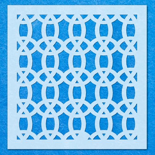 Schablone aus gewebtem Stoffkorbmuster: Mylar-Airbrush-Wandkunst, Malerei, Basteln, A1-Schablone – Designgröße (576 x 554 mm) von LAZER NINJA
