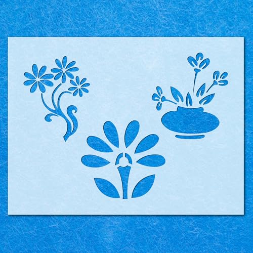 Schablone für Blumen, Pflanzen, Töpfe, Mylar, Airbrush, Malerei, Wandkunst von LAZER NINJA