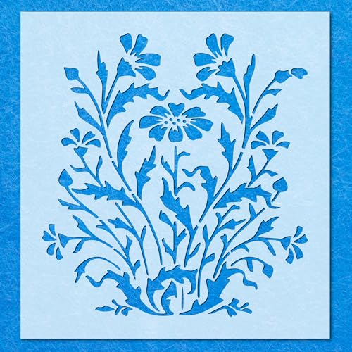 Schablone für Blumenpflanzen, Garten, Mylar, Airbrush, Wandkunst, Malerei, Basteln, DIY-A2-Schablone, Designgröße (405 x 380 mm) von LAZER NINJA