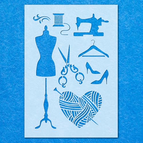 Schablone für Nähmaschinen, Schneider-Symbole, Mylar, Airbrush-Malerei, Wandkunst, Handwerk von LAZER NINJA
