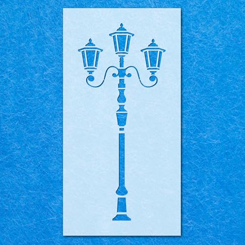 Schablone für Straßenlaternen im Vintage-Stil, Shabby-Chic-Stil, Mylar, Airbrush-Malerei, Wandkunst Schablone für Straßenlaternen im Vintage-Stil, Shabby-Chic-Stil, Mylar, Airbrush-Malerei, Wandkunst von LAZER NINJA
