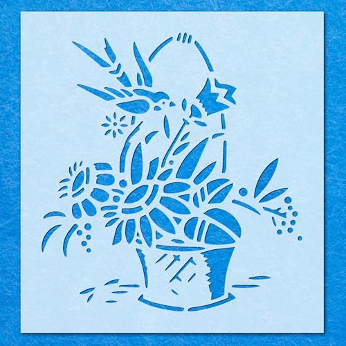 Schablone für Vogelblumen, Korb, Mylar, Airbrush, Malerei, Wandkunst, Handwerk Schablone für Vogelblumen, Korb, Mylar, Airbrush, Malerei, Wandkunst, Handwerk von LAZER NINJA