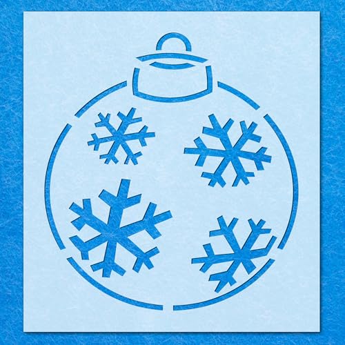 Schablone für Weihnachtskugeln, Schneeflocken, Mylar, Airbrush, Wandkunst, Malerei, Basteln, A5, Schablone – Designgröße (118 x 108 mm) von LAZER NINJA
