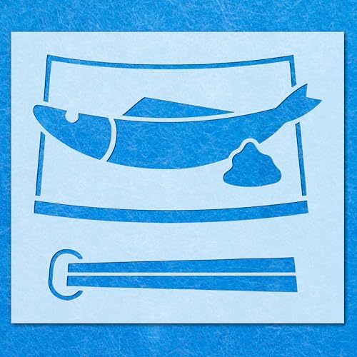 Schablone für japanische Fische, Mylar-Airbrush-Malerei, Wandkunst Schablone für japanische Fische, Mylar-Airbrush-Malerei, Wandkunst von LAZER NINJA