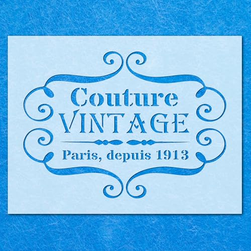 Schablone im französischen Vintage-Stil, Shabby-Chic-Couture-Schablone, Mylar-Airbrush-Malerei, Wandkunst Schablone im französischen Vintage-Stil, Shabby-Chic-Couture-Schablone, Mylar-Airbrush-Malerei, Wandkunst von LAZER NINJA
