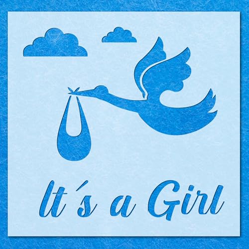 Schablone mit Aufschrift "It's a Girl", Mylar, Airbrush, Malerei, Wandkunst, Handwerk von LAZER NINJA
