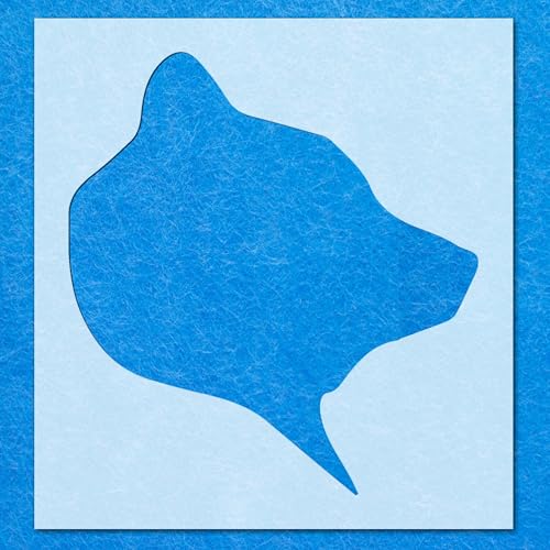 Schablone mit Bärenkopf: Mylar-Airbrush-Wandkunst, Malerei, Basteln, DIY-A6-Schablone, Designgröße (70 mm, 65 mm) von LAZER NINJA